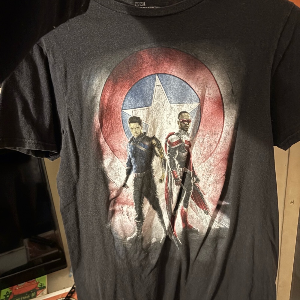 Marvel The Falcon and Winter Soldier Shirt Size SMALL Black New